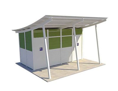 Capricorn 2 Standard Toilet Building with Pale Eucalypt and Surfmist colour scheme